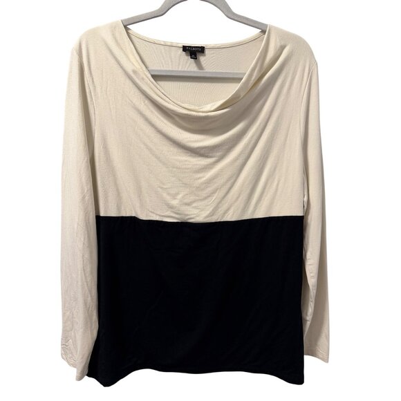 Talbots Womens Color Block  Long Sleeve Top Sz XL Rayon/Spandex Blouse - Picture 2 of 12